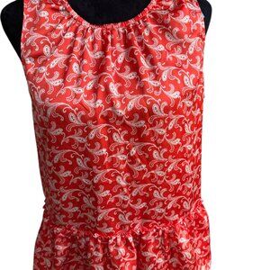 Ann Taylor Red Paisley Blouse